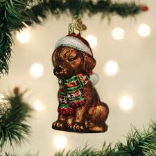 12640 Holiday Chocolate Labrador Pup Orn.