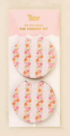 On The Road Car Coaster Set - Petal Parade Pink