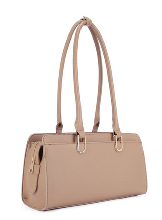 Chelsea Rectangle Satchel Bag - Taupe