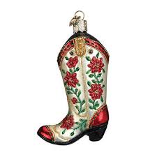32160 Christmas Cowgirl Boot Orn.