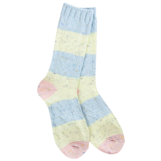 World's Softest Light Weight Cable Crew OS Blue/Yellow/Pink