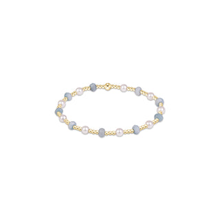 Sincerity Gemstone & Pearl 4mm Bracelet - Aquamarine