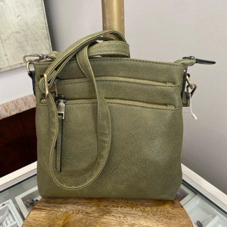 Tripple Zipper Crossbody Bag - Sage
