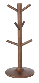 Mango Wood Mug Holder - Natural (holds 6 Mugs)