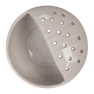 Stoneware Strainer Bowl, White