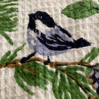 Chickadee Ecru Tea Towel