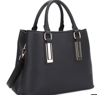 Shaina Two Compartment Satchel/Crossbody Bag - Black