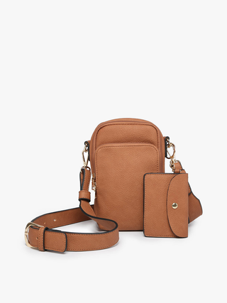 M2080-BR Parker 3comp Crossbody w/ pouch - Brown
