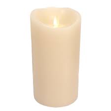 37065 Ivory Push Flame Candle 3inX4.5in