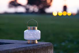 Solar Boaters Lantern Bronze White Square