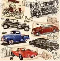 Classic Cars Cocktail Napkin