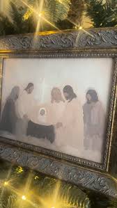 Neutral Nativity Framed Antique Art 7"x5"
