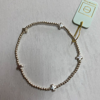 Signature Cross Small  Silver 2mm Bracelet