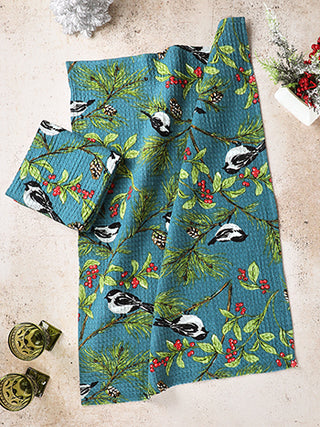 Chickadee Tea Towel\Blue