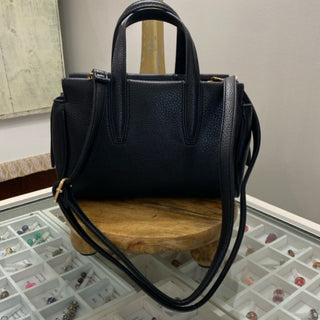 Antonia 3 Compartment Satchel/Crossbody Bag - Black