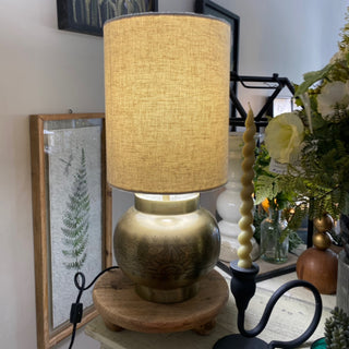 17Ó Brass Lamp/Linen Shade DF4489