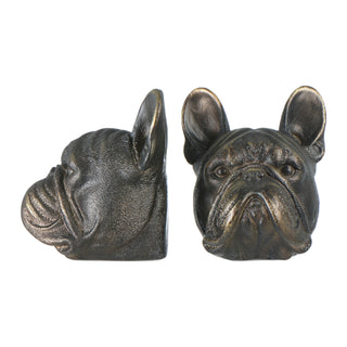 Dog Head Bookends with Antique Finish