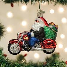 40313 Biker Santa Orn.