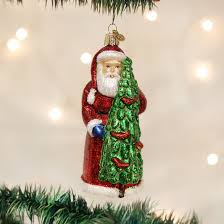 40196 Santa With Calling Birds Orn