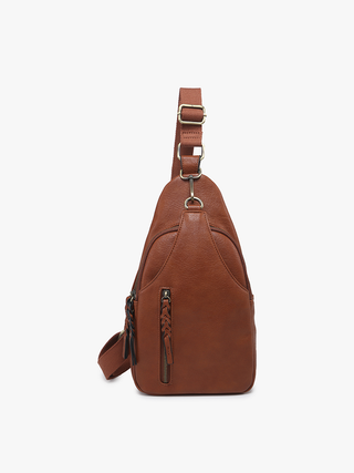M2342-BR Nikki Dual Comp Sling Pack Bag - Brown