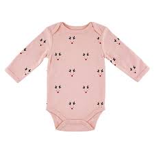 Long Sleeve Pink Reindeer Onesie 6-12mo