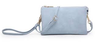 M013-BBL Riley Crossbody/Wristlet Baby Blue