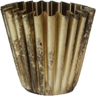 Pleated Metal Vase/Brass Finish Coffee Filter