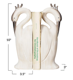 Resin Heron Shaped Bookends Set- DF9125