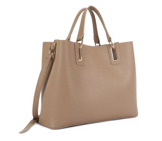 Michelle Three Compartment Tote/Crossbody Bag - Stone