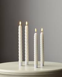 Ivory Twist Taper Candle 8.5"