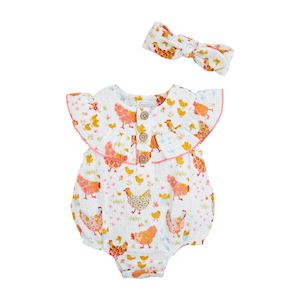 Flower Chicken Bubble and Headband 3-6m