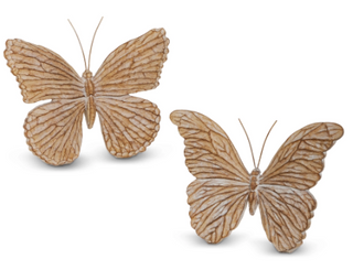 Whitewashed Carved Butterfly 7.5"