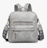 Amelia Convertible Backpack W/ Guitar strap - light grey