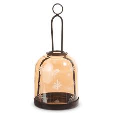 Gold Star Etched Hanging Lantern 9"