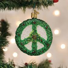 36339 Holly Peace Symbol Ornament - OWC