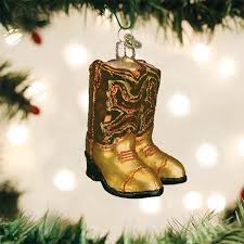 32494 Brown Pair of Cowboy Boots Ornament - OWC