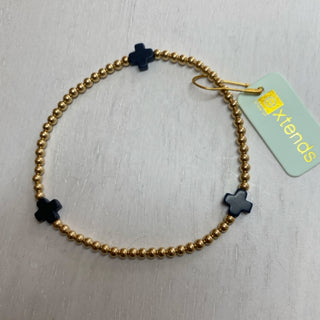 Extends - Signature Cross Gold Navy 3mm Bracelet