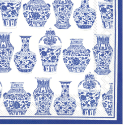 Blue And White Urns Cocktail Napkins