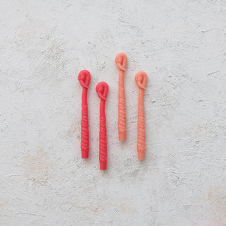 Unscented Peach Flamingo Shaped Taper Candles in Box