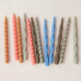 Unscented Tan Twisted Taper Candles in Box