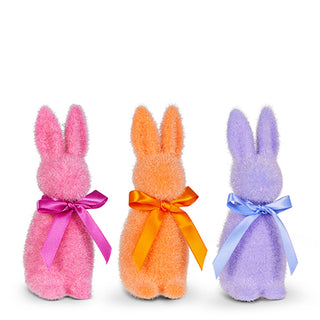 Sherbet Flocked Bunnies 6" 4540716