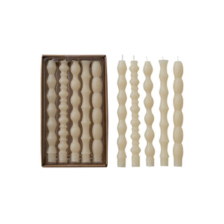 Unscented Cream Taper Candles in Box of 5