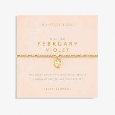 A Little Birthflower "February" Gold Bracelet