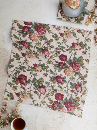Winter Rose Tea Towel Antique