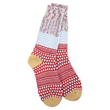 75229 WorldÕs Softest Gallery Textured Crew OS Wonderland Multi Socks