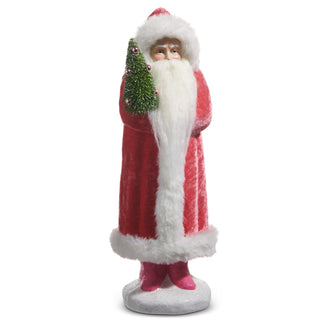 Pink Velvet Santa 14.25"