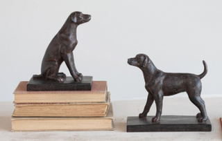 Resin Dog Bookends - Black Set