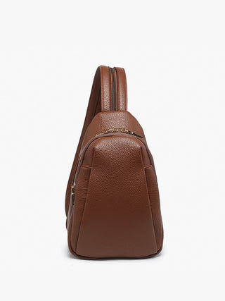 M2591-BR Ari Detailed Sling Bag/Backpack -Brown