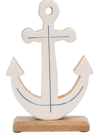 White & Navy Anchor Small