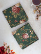 Winter Forest Rose Tea Towel Forest Green